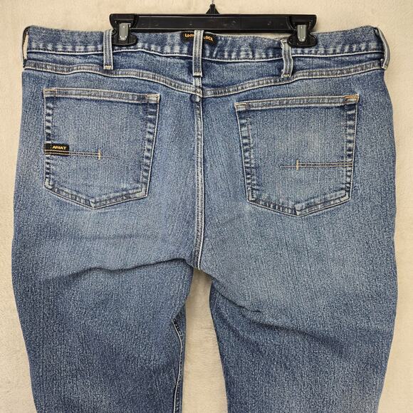 Ariat Rebar M4 Jeans Mens 40x30 (Fits 42x28) Blue Relaxed Boot Cut LoopLock - Picture 12 of 16